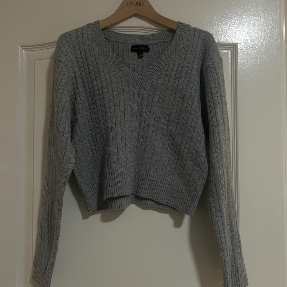 Gray Cable Knit Sweater
